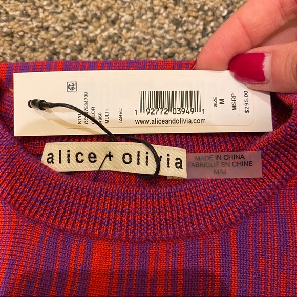 🎀SOLD🎀Alice + Olivia Connie Rainbow Knit Sweater - Picture 8 of 8